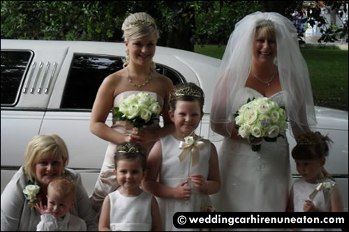 Bride with car